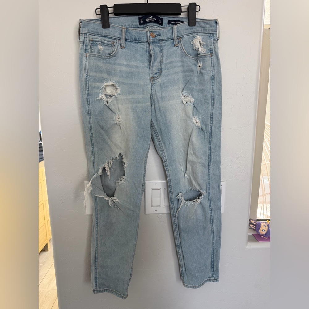 Hollister Light Blue Distressed Boyfriend Jeans